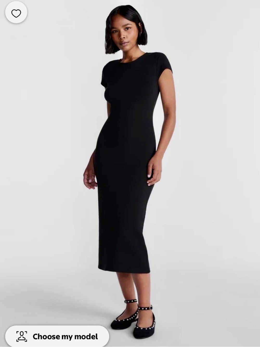 No Boundaries Black Cap-Sleeve Midi Dress